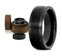 Gentlemen's Bands Men's Premium Black Tungsten Wedding Band with Brushed Center & Polished Edges | Wedding Ring Is Ideal Gift | Package Includes Silicon Band, Walnut Ring Box, Leather Pouch, Metal, No