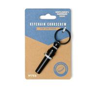 Gentlemen's Hardware Corkscrew Compact Keychain Wine Bottle Opener, 76mm Long, Black