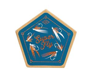 Gentlemen's Hardware GEN662UK Set Dad Pentagonal Ceramic Gift Boxed Drink Coasters, Fishing
