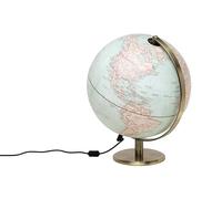 Gentlemen's Hardware Illuminated World Globe Rotating Desk Globe with Stand, 254mm Diameter, Vintage