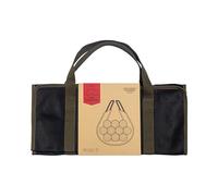 Gentlemen's Hardware Log Carrier Firewood Bag Canvas Tote Bag Fireplace Accessories, 482mm w x 895mm h, Black
