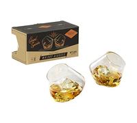 Gentlemen's Hardware Rocking Whisky Glasses, Silver, Set of 2, GEN144, 11 ounces