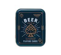 Gentlemen's Hardware Waterproof Playing Cards in Travel Tin Standard Poker Size Deck of Cards, 52-Cards, Beer Trivia