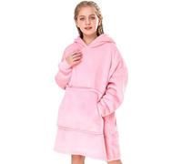 Gentlewarm Blanket Hoodie for Kids, Oversized Blanket Hoodie for Girls Boys, Wearable Blanket Hoodie Sweatshirt, Super Soft Sherpa Fleece Dressing Gown Throw Hooded Rob with Pocket