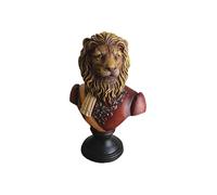Gentry Lion Bust on Round Base - 34cm Vintage-Style Regal Figurine | Majestic Lion Head Sculpture | Classic Wildlife Decor for Home, Office, Study, or Mantle Display