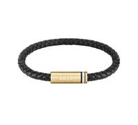 Gents BOSS Black Braided Leather Bracelet