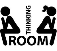 Gents/Ladies Toilet Sign Funny Decal/Sticker - Bathroom - WC - 25cm x 20cm - Removable