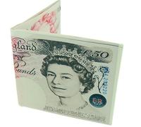 Gents Money Slip Wallet with 2 Card Storage Slips in Bank Note Style- Choose your currency. (50 Pound Note)