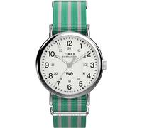 Gents Silver Tone Watch - Timex Weekender - Stainless Steel / Fabric / Mineral Glass / Brass