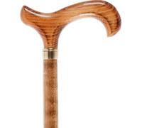 Gents Wooden Scorched Derby Cane with Collar Walking Stick 91.5cm (36") Height