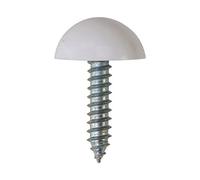 Genuine 100 Sets Number Plate Screws With Domes + Cups White Car Van Truck Bi...