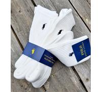 GENUINE 3 PAIRS : POLO RALPH LAUREN White CUSHIONED CREW SPORT SOCKS Adult RL13