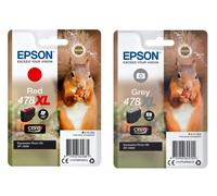 Genuine 478XL Epson Red / Grey Squirrel Ink Cartridges for Epson XP-15000 Lot