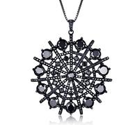 Genuine 925 Sterling Silver Jewelry Natural Gemstone Black Spinel Necklaces Pendants Party Hyperbole Gifts For Women