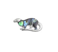 Genuine Abalone Shell Mother of Pearl Pin Badge or Lapel Pin In Snowflake Cello Drum Kit Guitar Horse Dog Cat Paw Lemur Sheep Butterfly for Men Women - Gift Packed (Otter)