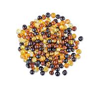 Genuine Amber - Loose Polished Amber Beads from The Baltic Sea - Drilled Through - 10 Grams - Large 7-8 mm - Mix