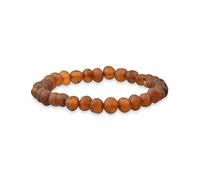 Genuine Amber Unpolished Baroque Bracelet - Natural Amber Jewelry - Baltic Sea Amber Beads Hand-Assembled in Europe (20 cm, Dark Cognac)