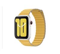 Genuine Apple 42mm/ 44mm/45mm Leather Loop Watch Band Strap Medium Meyer Lemon
