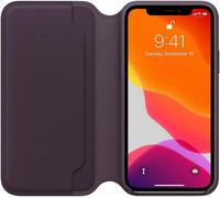 Genuine Apple iPhone 11 Pro Leather Folio Wallet Case - Aubergine (Purple)