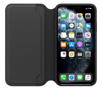 Genuine Apple iPhone 11 Pro Max Leather Folio Wallet Case / Cover - Black