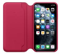 Genuine Apple iPhone 11 Pro Max Leather Folio Wallet Case - Raspberry (Pink)