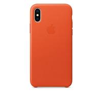 Genuine Apple iPhone X Leather Case / Cover - Bright Orange - New