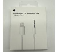 GENUINE APPLE LIGHTNING TO 3.5MM AUDIO JACK CABLE ADAPTER 1.2M WHITE A1879
