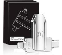 Genuine Apple MFi Certified 512GB USB C & Lightning Flash Drive iPhone USB Stick with One-Click Backup, Photo Stick & External Storage for iPhone/iPad/Mac/Android - Real Storage Capacity & Secure Data