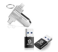 Genuine Apple MFi Certified USB C & Lightning Flash Drive 256GB - Real Storage Capacity - Secure Auto Backup Photo Stick iPhone iPad Photo & Video Encrypted-External-Storage to Store & Transfer Files