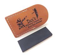 Genuine Arkansas Black Surgical (Ultra Fine) Pocket Knife Sharpening Stone Whetstone 3" X 1" X 1/4" in Leather Pouch Bap-13A-L