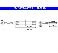 Genuine ATE Brake Cable For BMW 6 77-89 5 81-87 34411156356