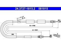 ATE 24.3727-1815.2 Handbrake cable