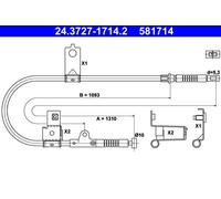 Genuine ATE Brake Cable For Nissan MICRA 92-03 36530-4F400