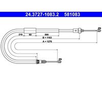Genuine ATE Brake Cable For Renault MODUS 04-12 8200214752