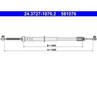 Parking Brake Cable ATE Fits RENAULT Twingo II 8200428323