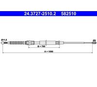 Genuine ATE Brake Cable For Skoda SUPERB 08-15 3T0609721A