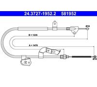 ATE 24.3727-1952.2 Hand brake cable