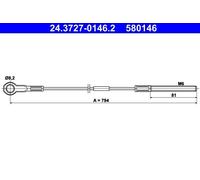 Genuine ATE Brake Cable For VW POLO 81-94 DERBY 81-84 861609729