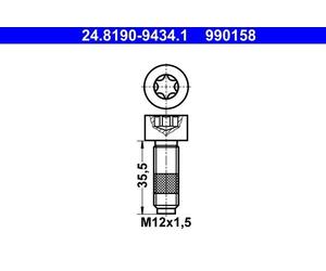 Genuine ATE Brake Disc Bolt For Ford TRANSIT 13-24 W717146-S439