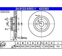 Genuine ATE Brake Disc For Fiat 124 16- 6000615653