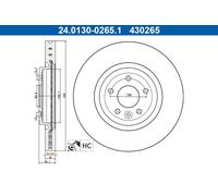 Genuine ATE Brake Disc For Jaguar XF 17- XE 15- T4N1801