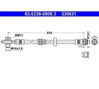 Genuine ATE Brake Hose For Audi A2 00-05