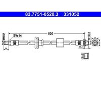 Genuine ATE Brake Hose For BMW X3 03-11 83.7751-0520.3