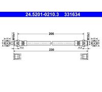 Genuine ATE Brake Hose For BMW X6 07-14 X5 15-18 34326788439