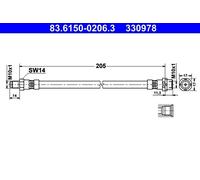 Genuine ATE Brake Hose For BMW Z4 02-09 34326757744