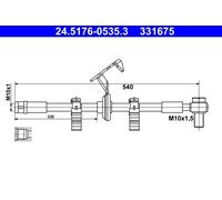 ATE Brake Hose 24.5176-0535.3 - Flexible for Mercedes-Benz M-Class (W163 98-05)