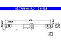 Genuine ATE Brake Hose For MINI 11-15 34306781667