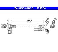 Genuine ATE Brake Hose For Toyota RAV 00-05 90947-02D03