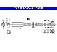 Genuine ATE Brake Hose For Vauxhall INSIGNIA 08-17 13327445