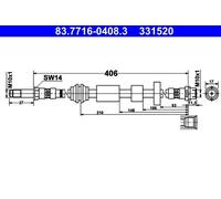 Genuine ATE Brake Hose For Volvo V40 13-15 31317909